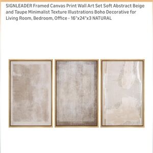 Amazon Beige and Taupe Canvas Wall Art Set